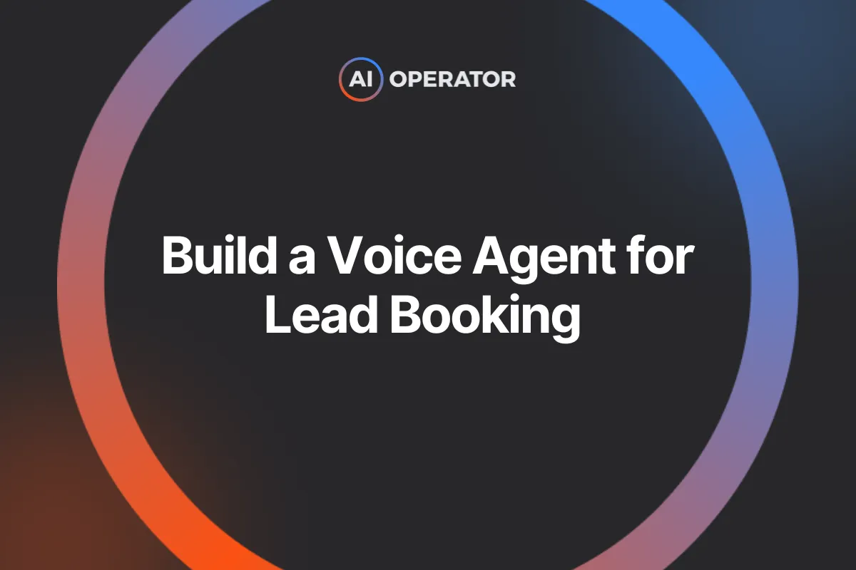 How to Build an AI Voice Agent That Qualifies Leads and Books Meetings Automatically