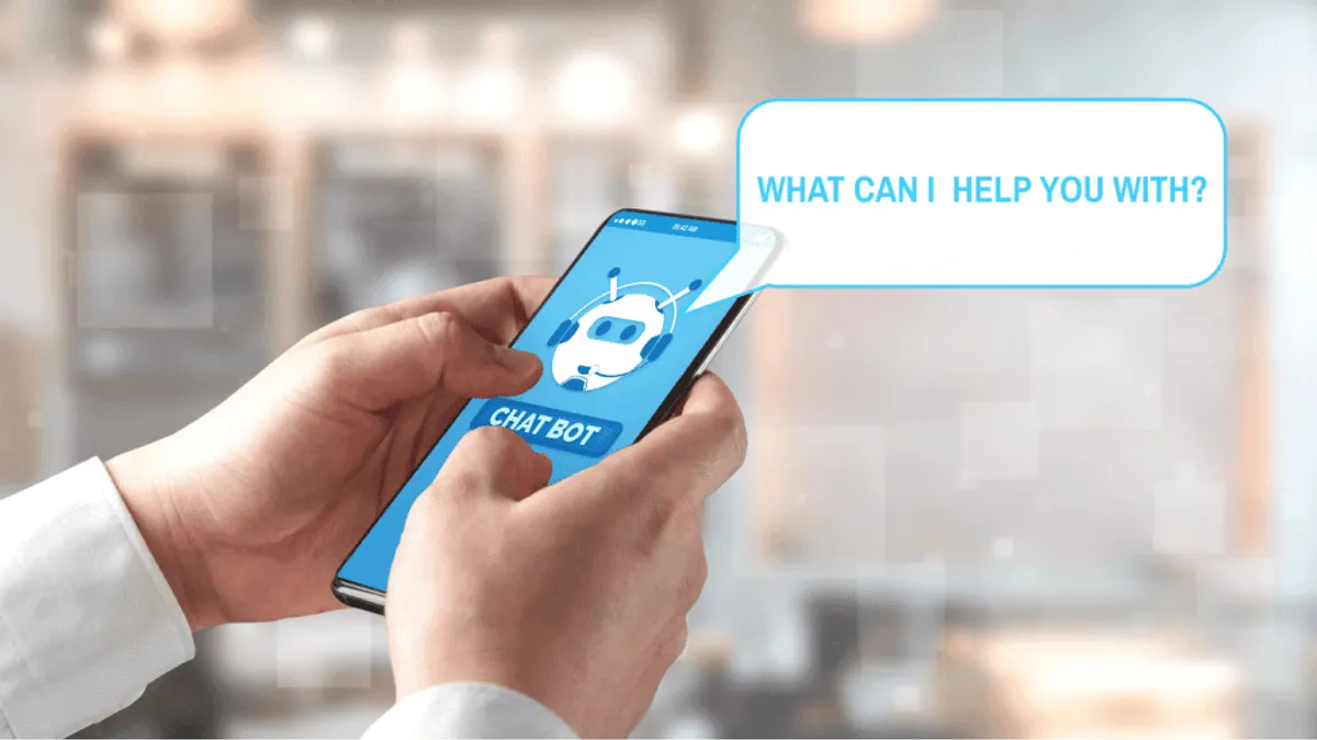 A customer interacting with an AI-powered virtual assistant