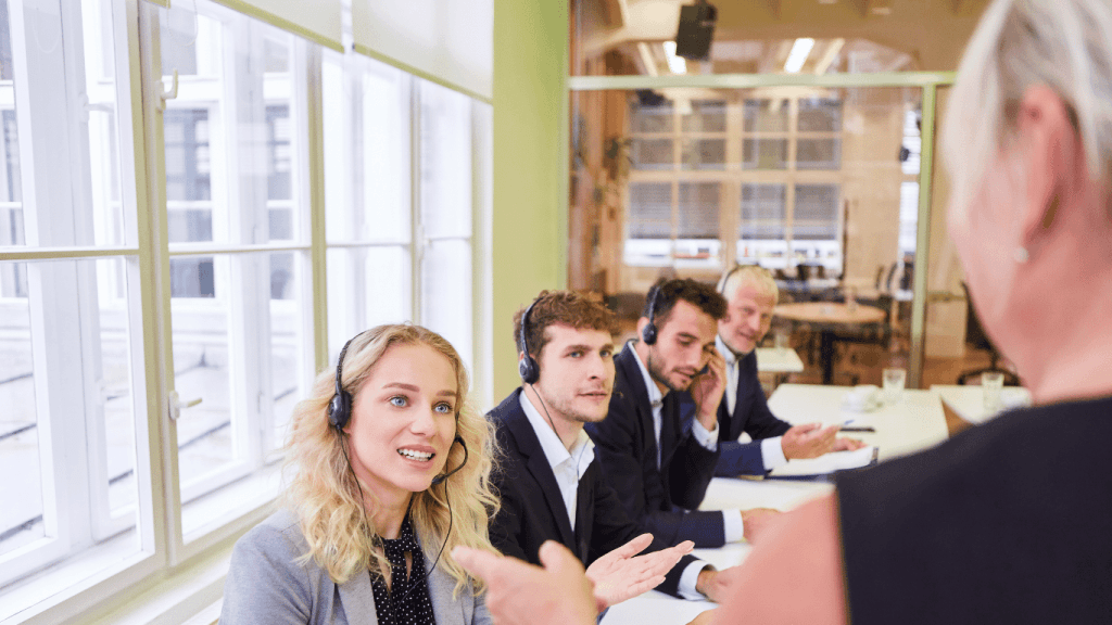Team leader conducting workshops or training