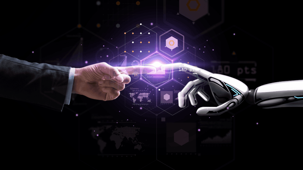 An image showcasing the benefits of small business artificial intelligence for increased efficiency and productivity.