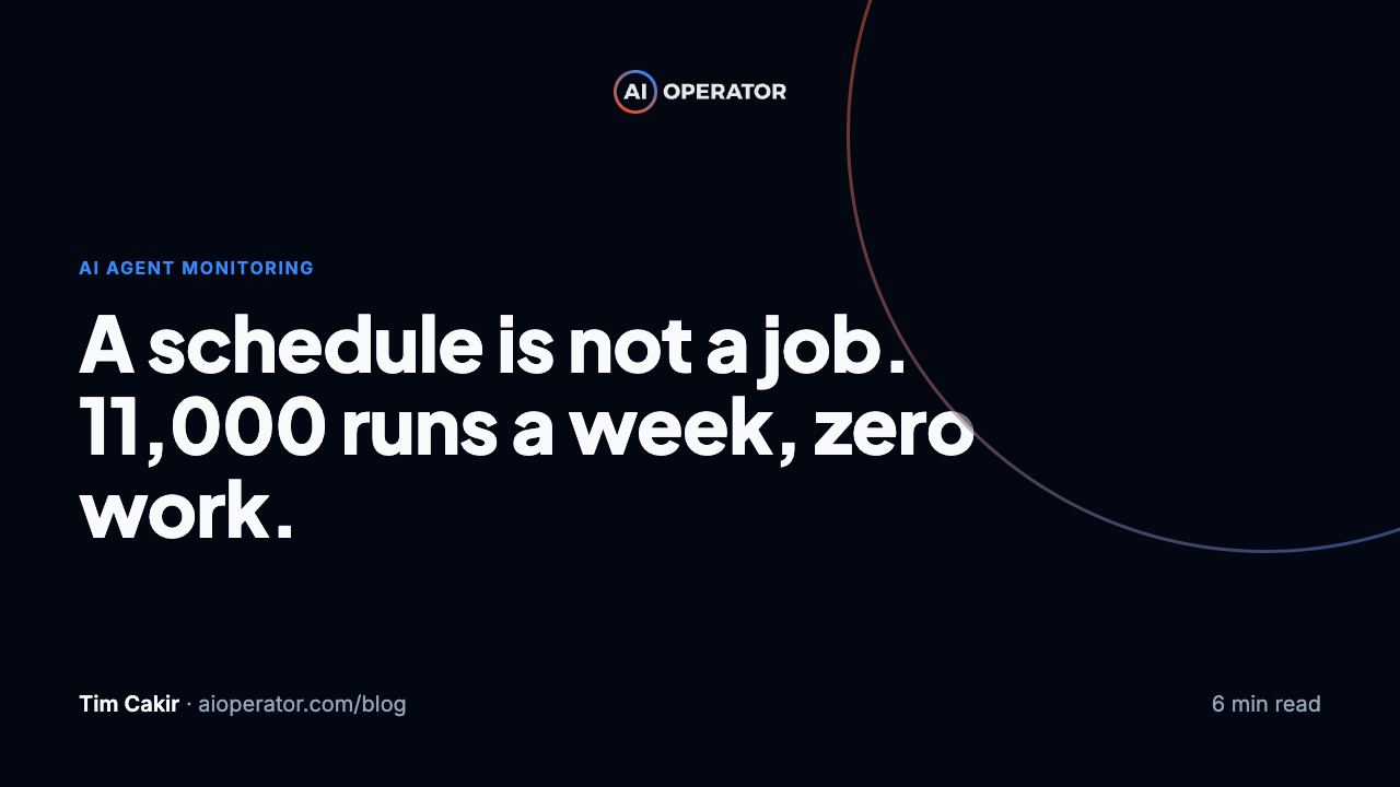 AI Agent Monitoring: Why a Schedule Is Not a Job