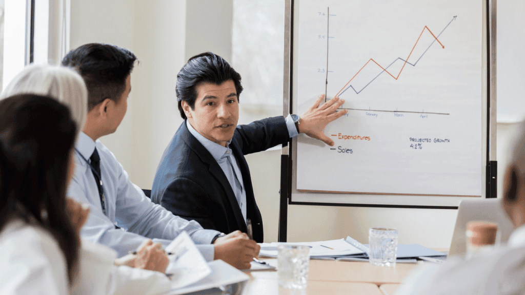 Sales reps talking about lead generation tools, sales strategies, and what makes an effective sales funnel