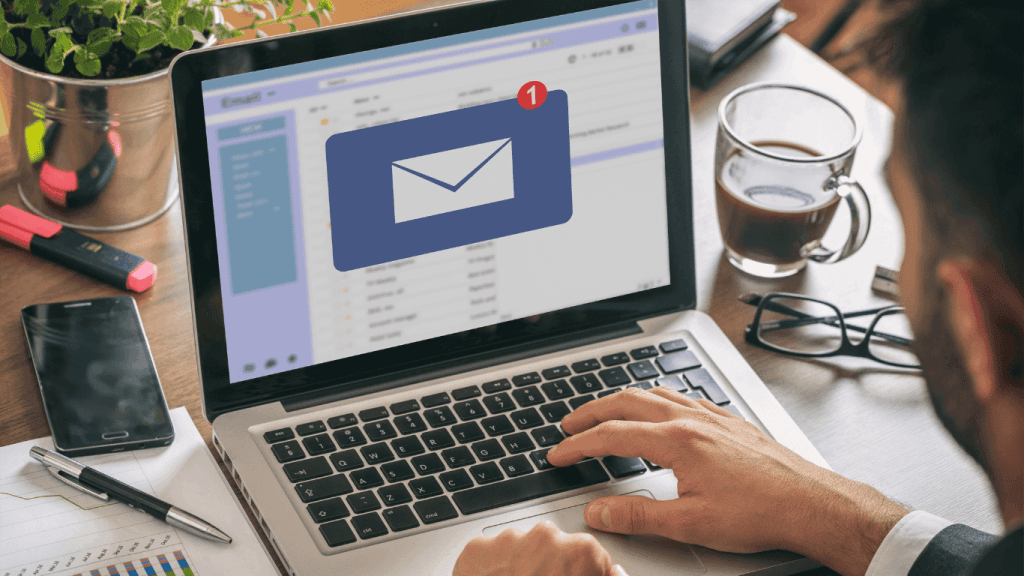 An online customer opening their inbox and reading email marketing campaigns