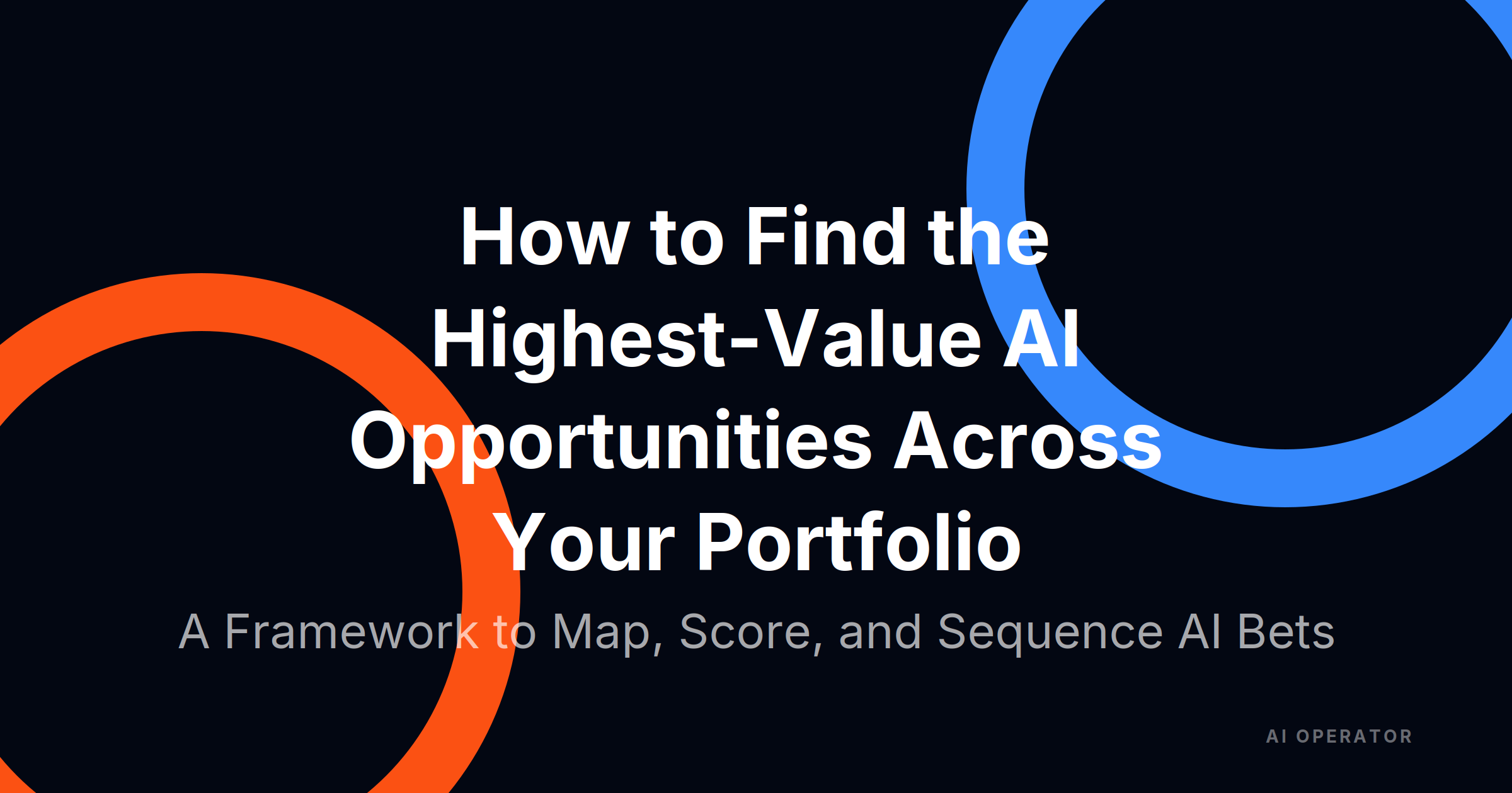 How to Find the Highest-Value AI Opportunities Across Your Portfolio