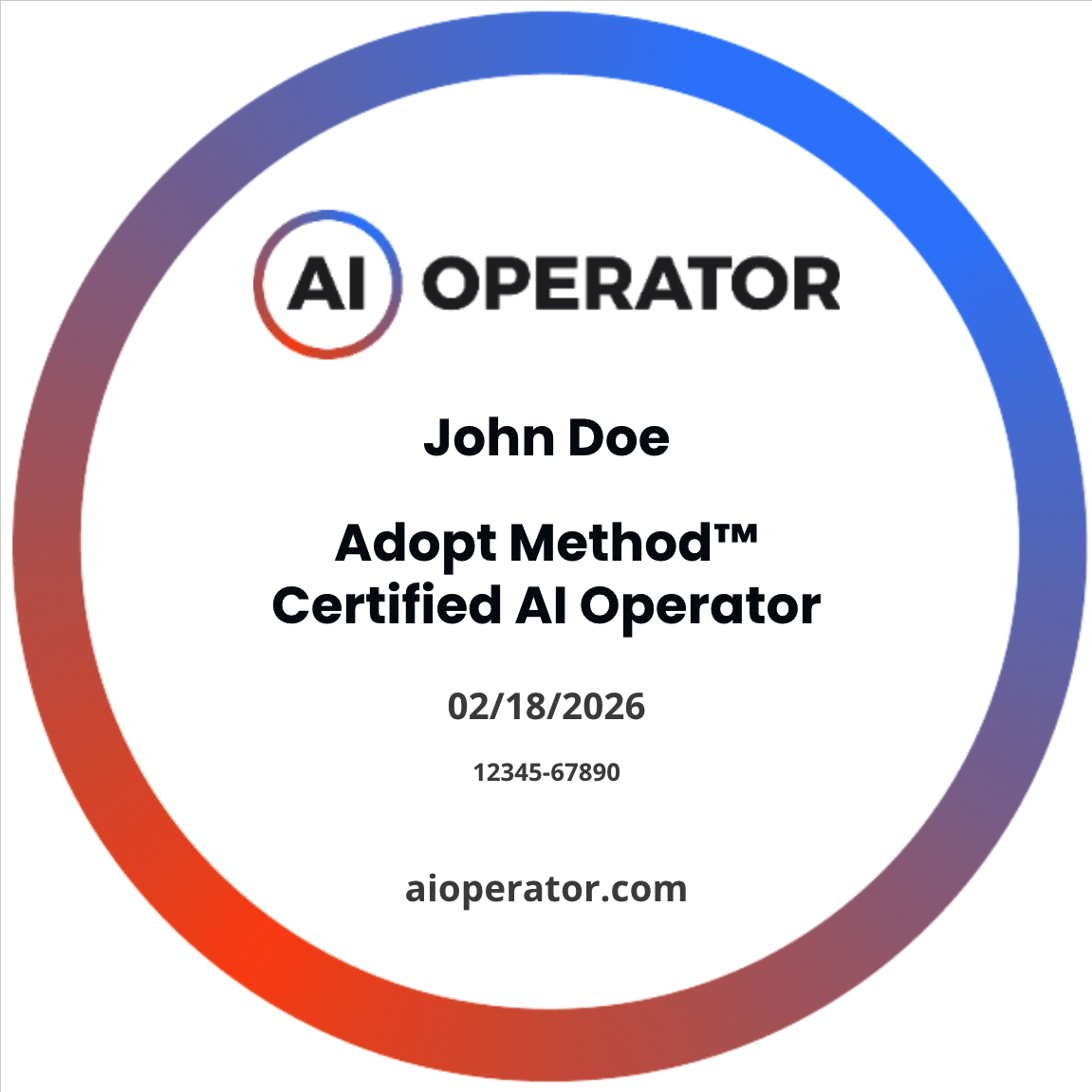 Certified AI Operator badge